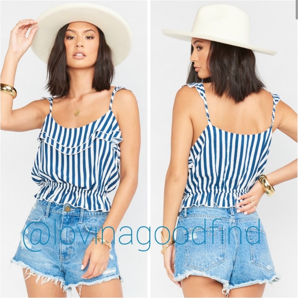 Show Me Your Mumu Skyline Top in Ocean Stripe